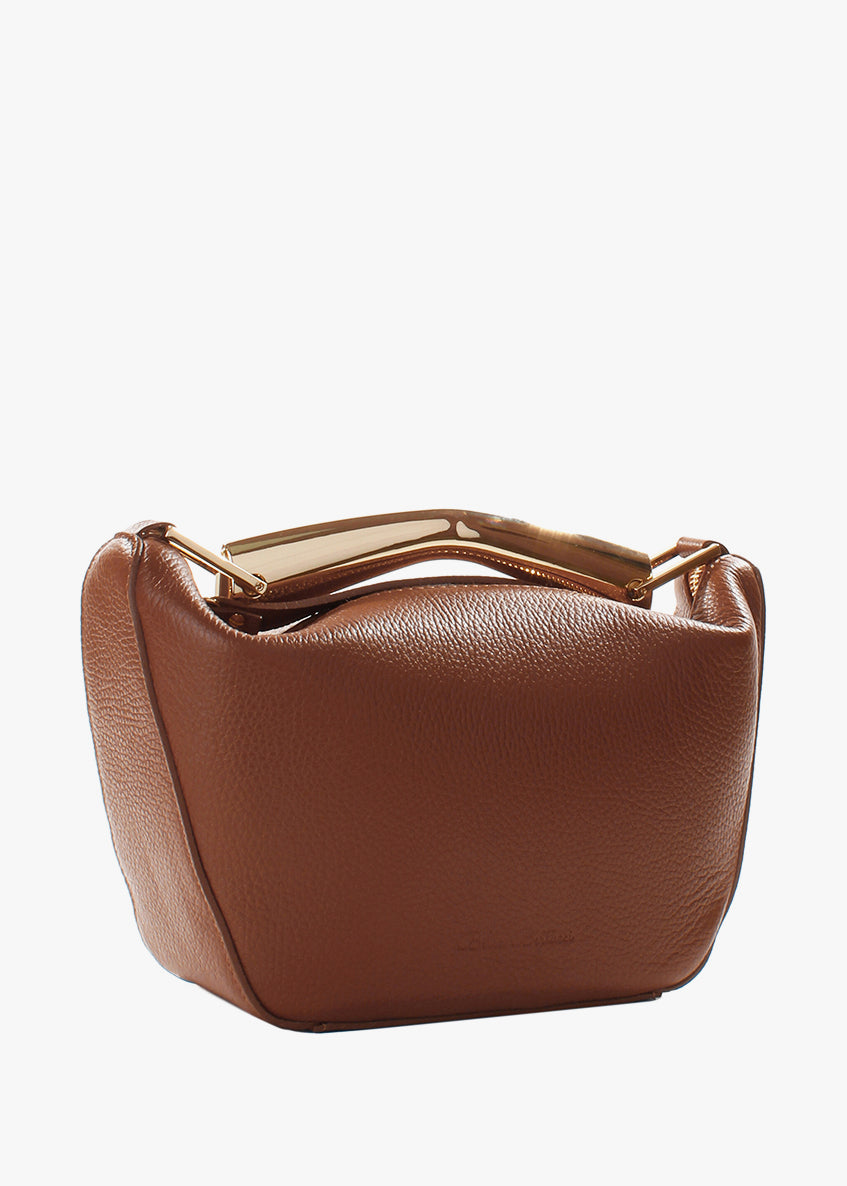 Bolso de hombro de piel italiana Rojo 7142-45-32