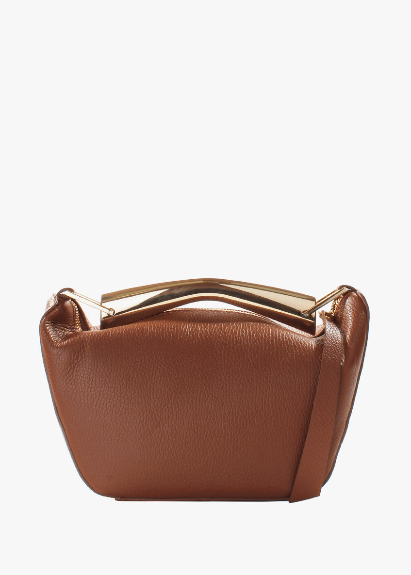 Bolso de hombro de piel italiana Rojo 7142-45-32