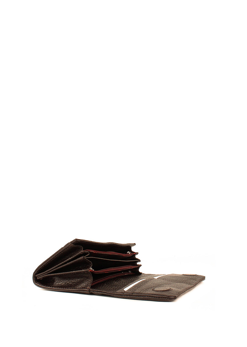 Cartera de piel italiana Marrón 1159-39