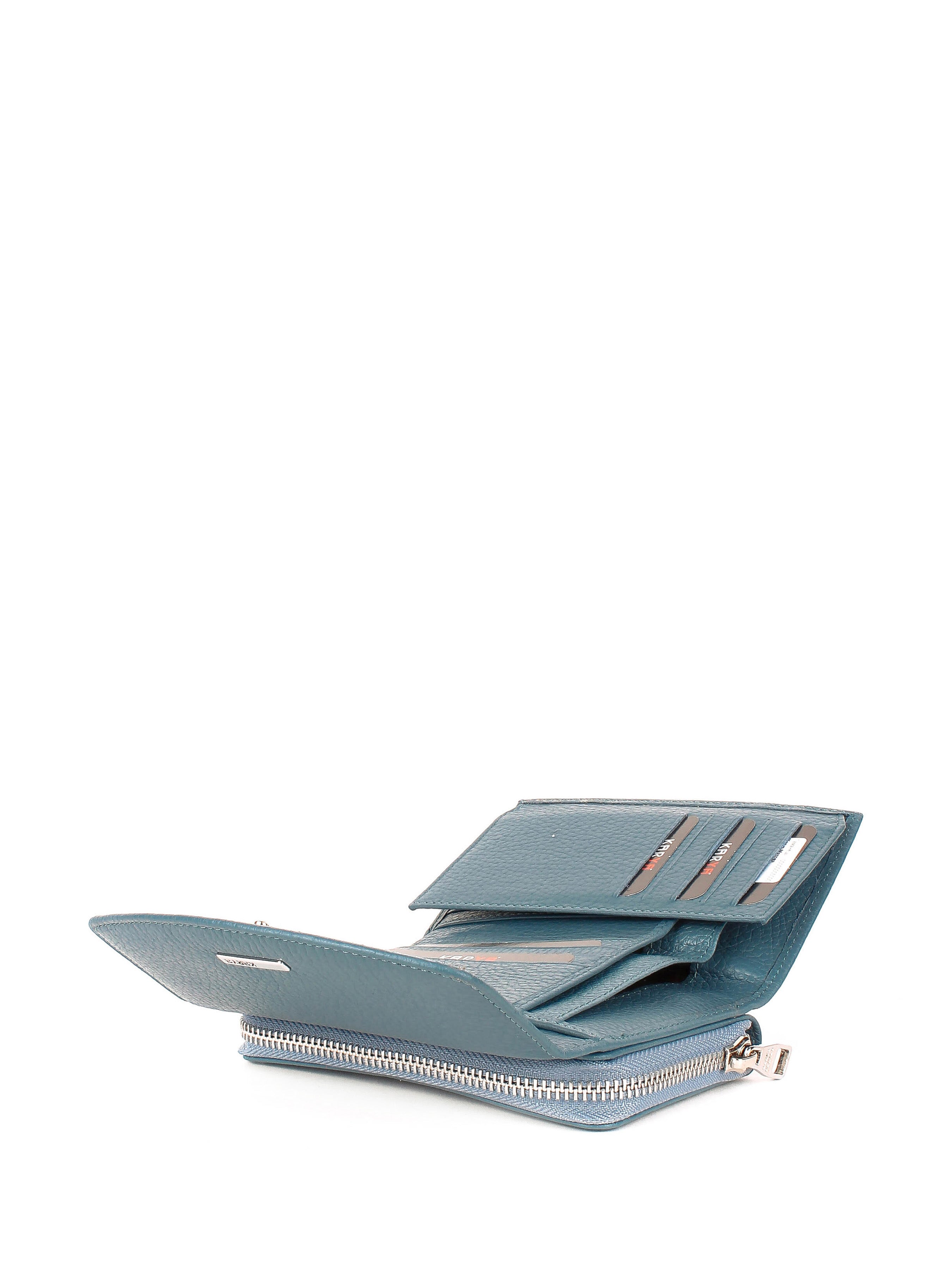 Cartera de piel italiana Темно блакитний 1192-093