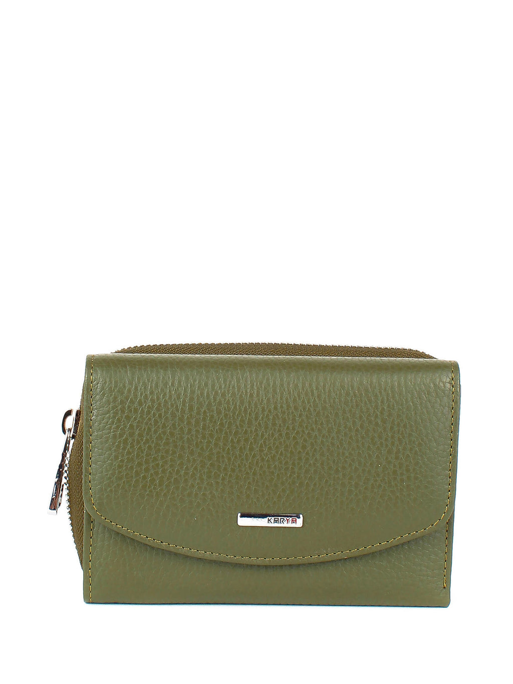 Cartera de piel italiana Verde 1192-084