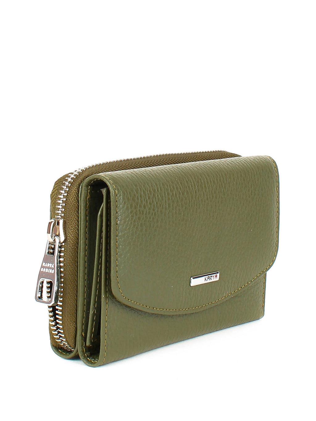Cartera de piel italiana Verde 1192-084