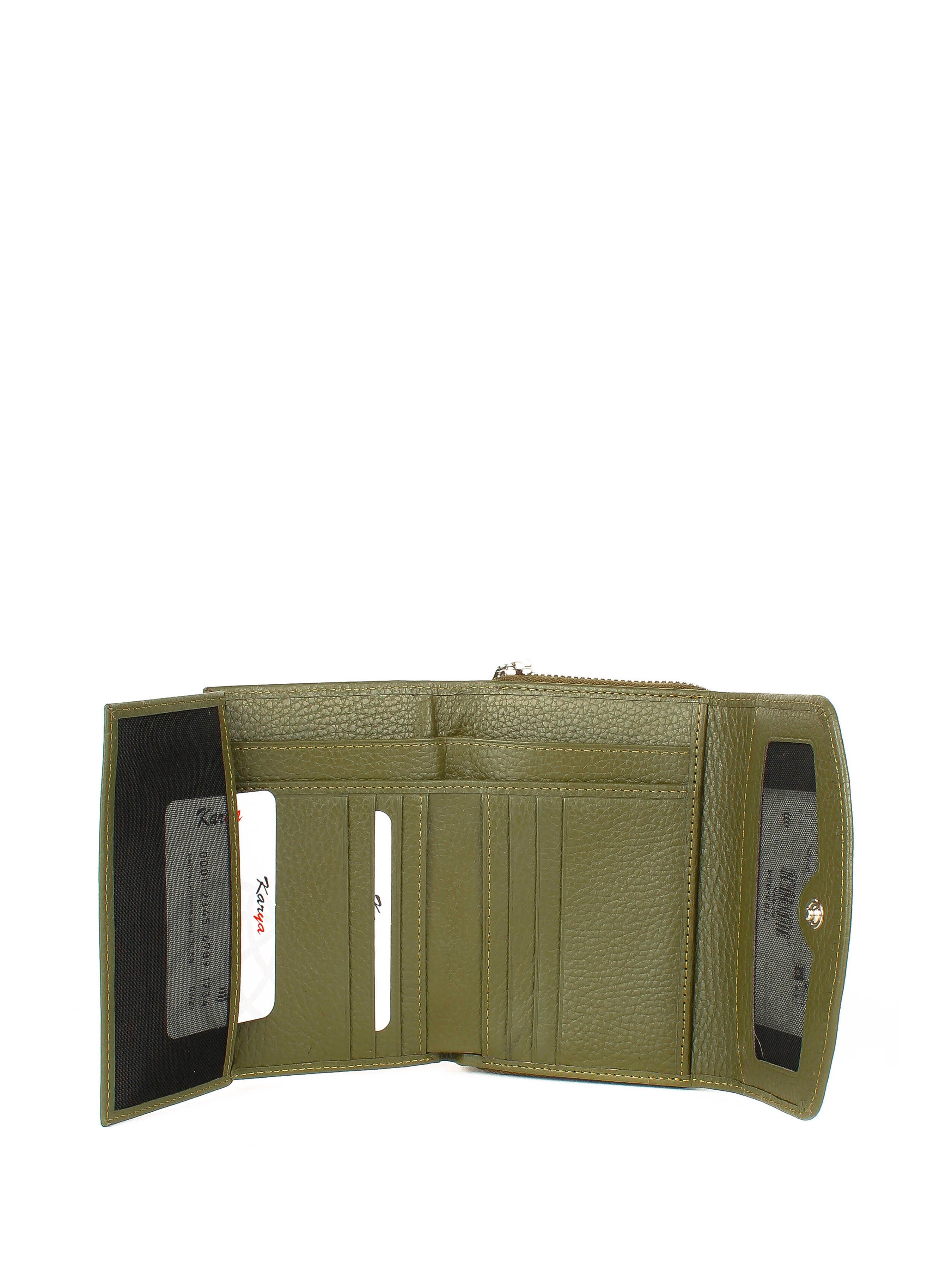 Cartera de piel italiana Verde 1192-084