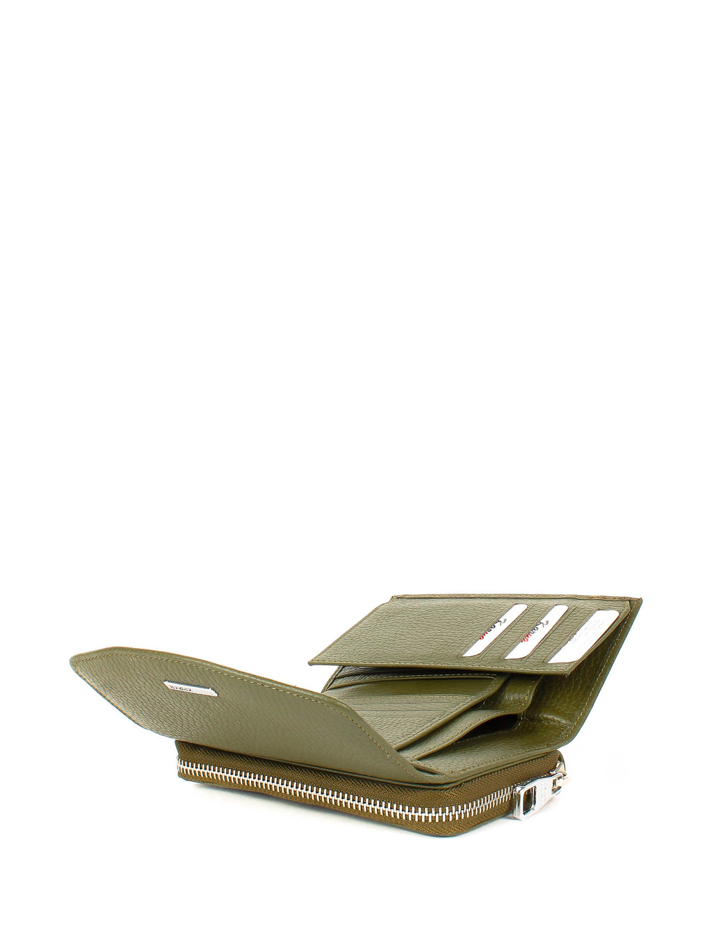 Cartera de piel italiana Verde 1192-084