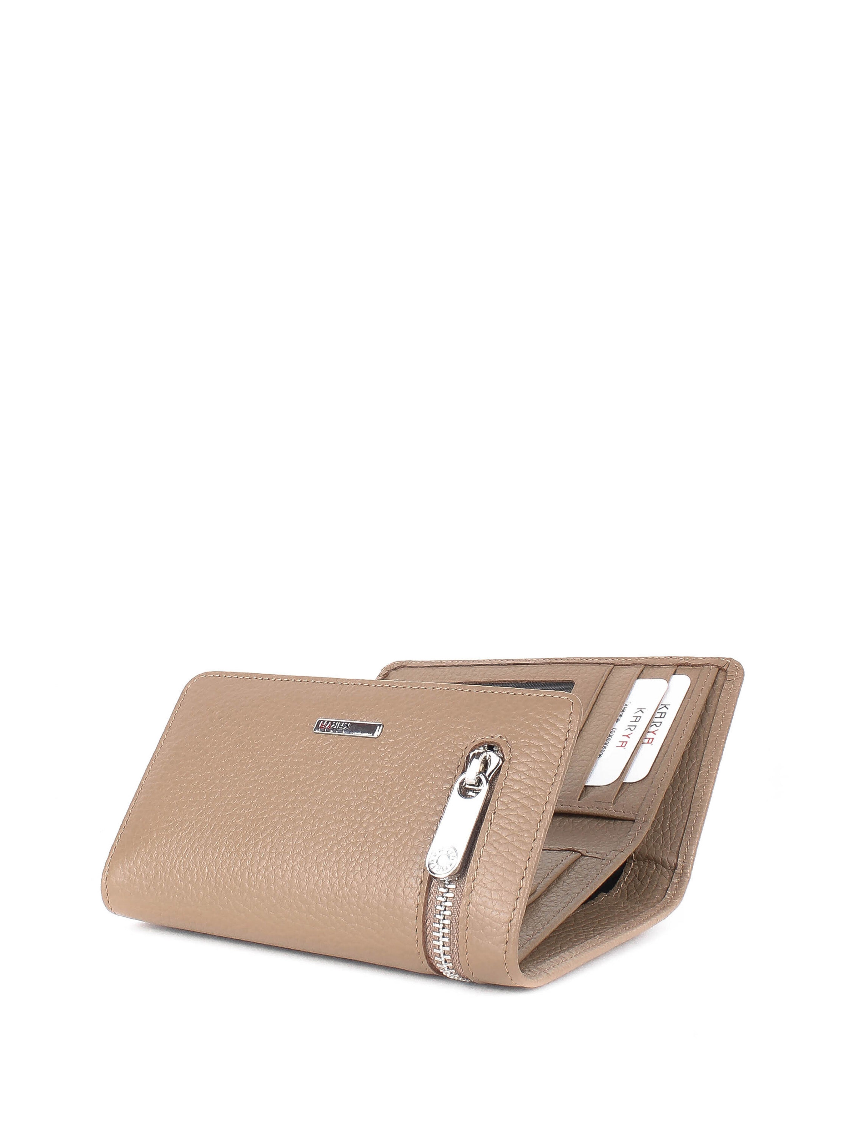 Cartera de piel italiana Gris 2004-51