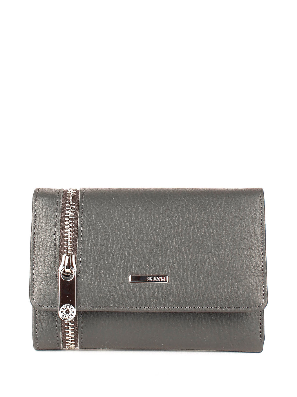 Cartera de piel italiana Gris 2004-081