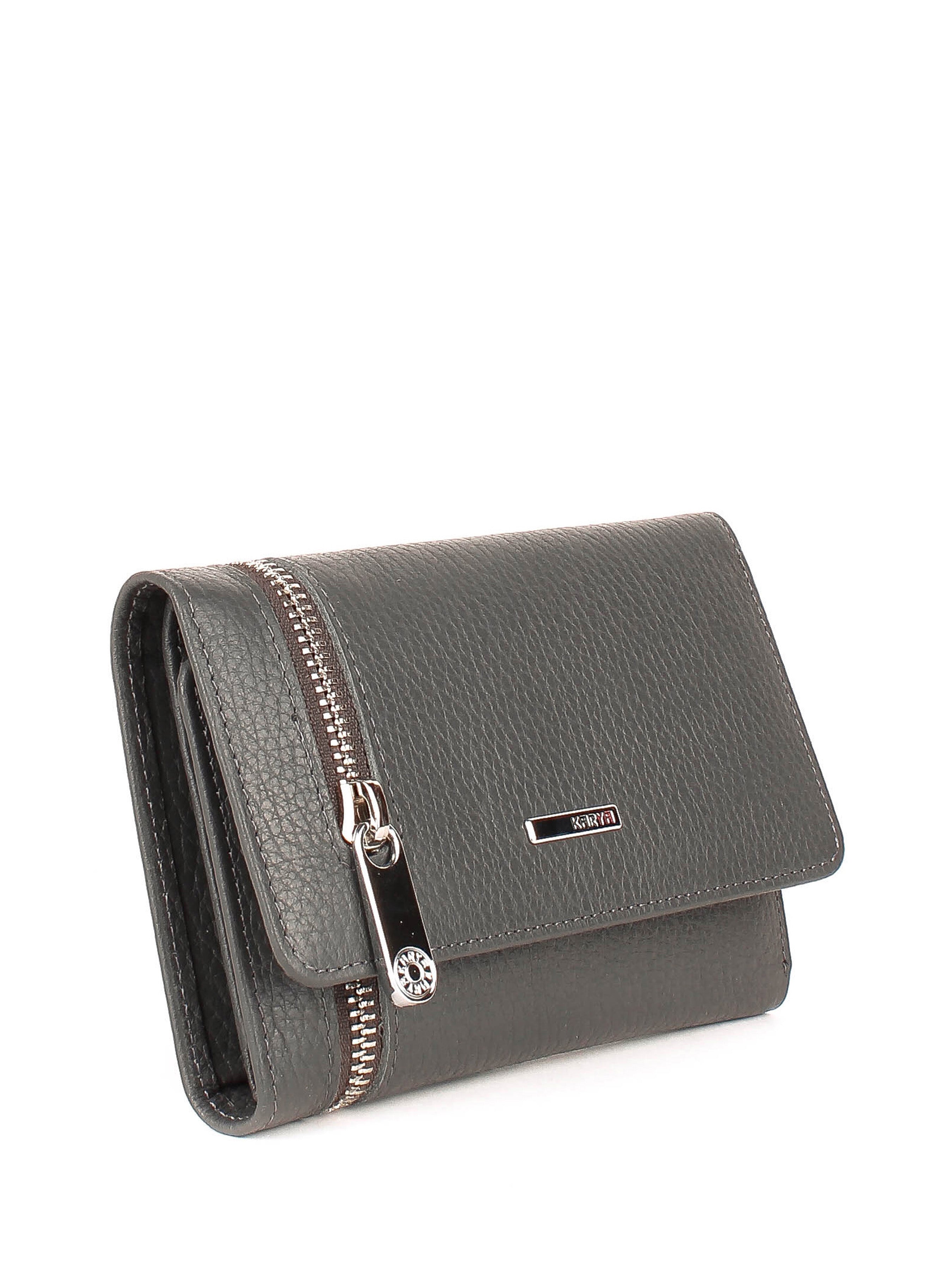 Cartera de piel italiana Gris 2004-081