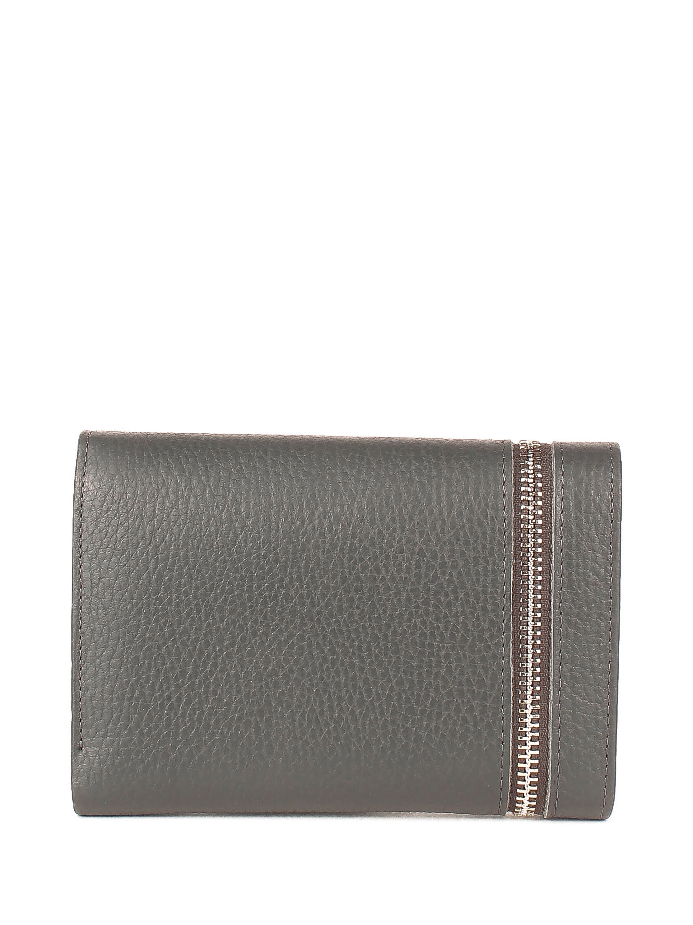 Cartera de piel italiana Gris 2004-081