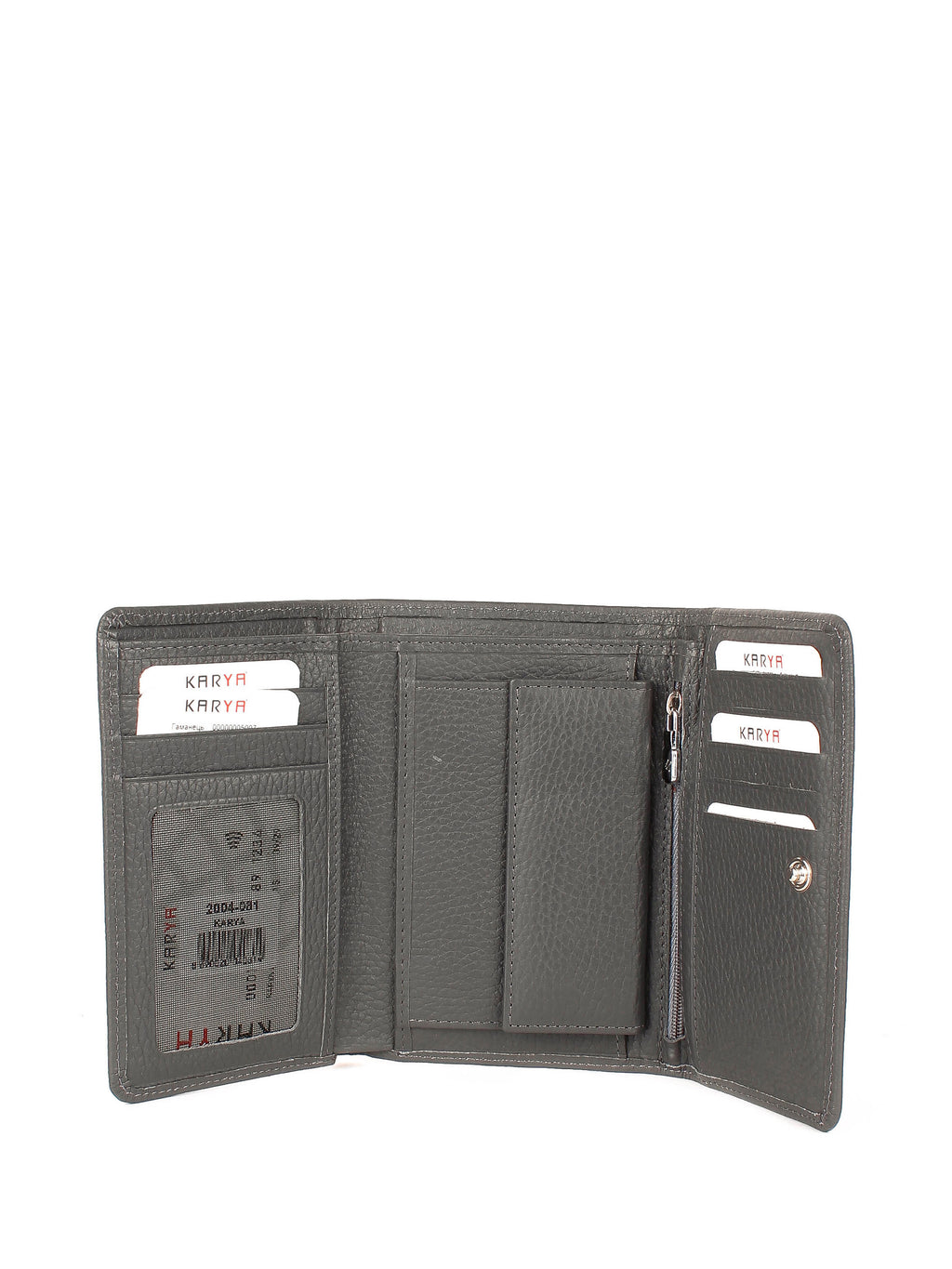 Cartera de piel italiana Gris 2004-081