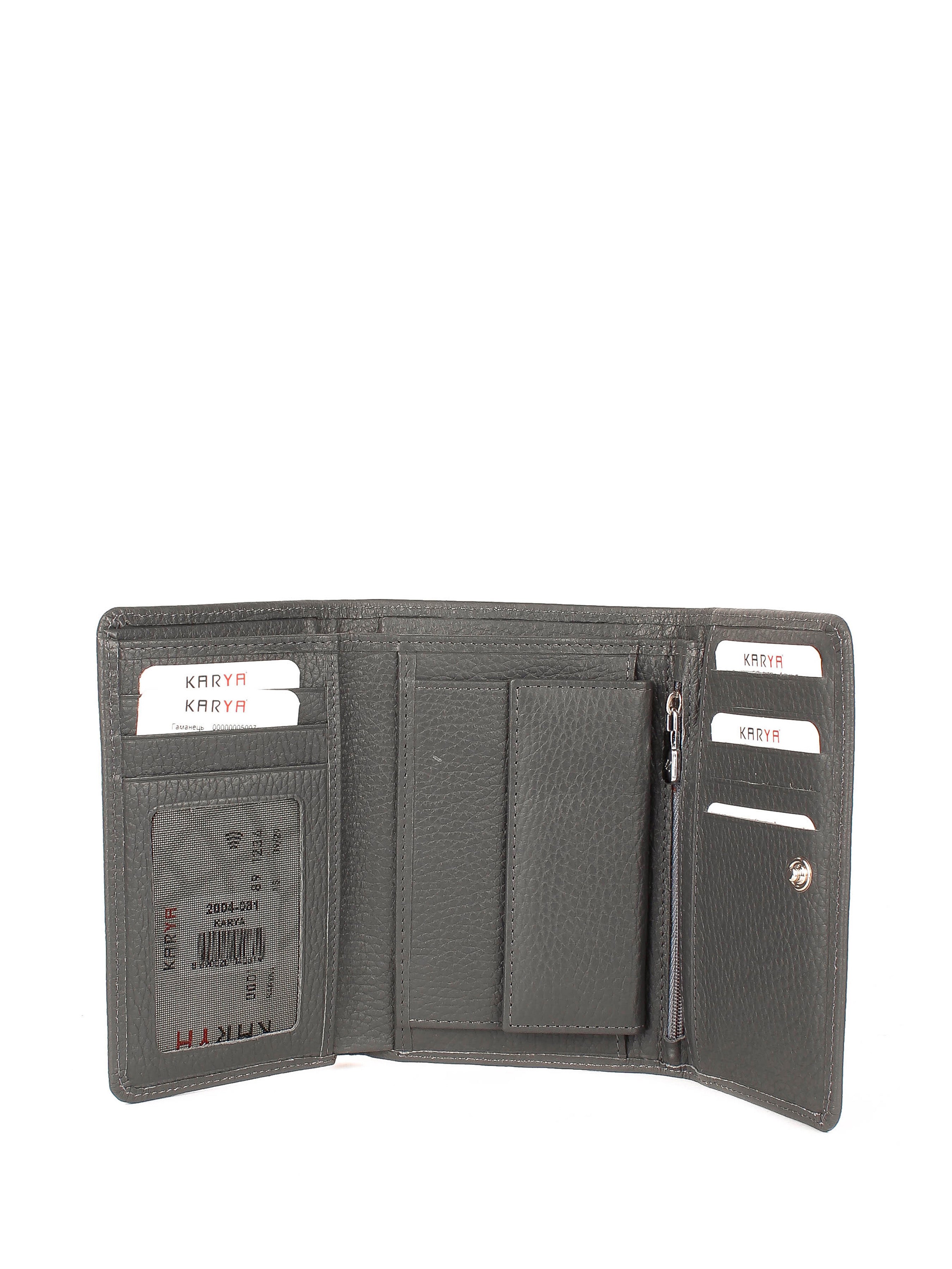 Cartera de piel italiana Gris 2004-081