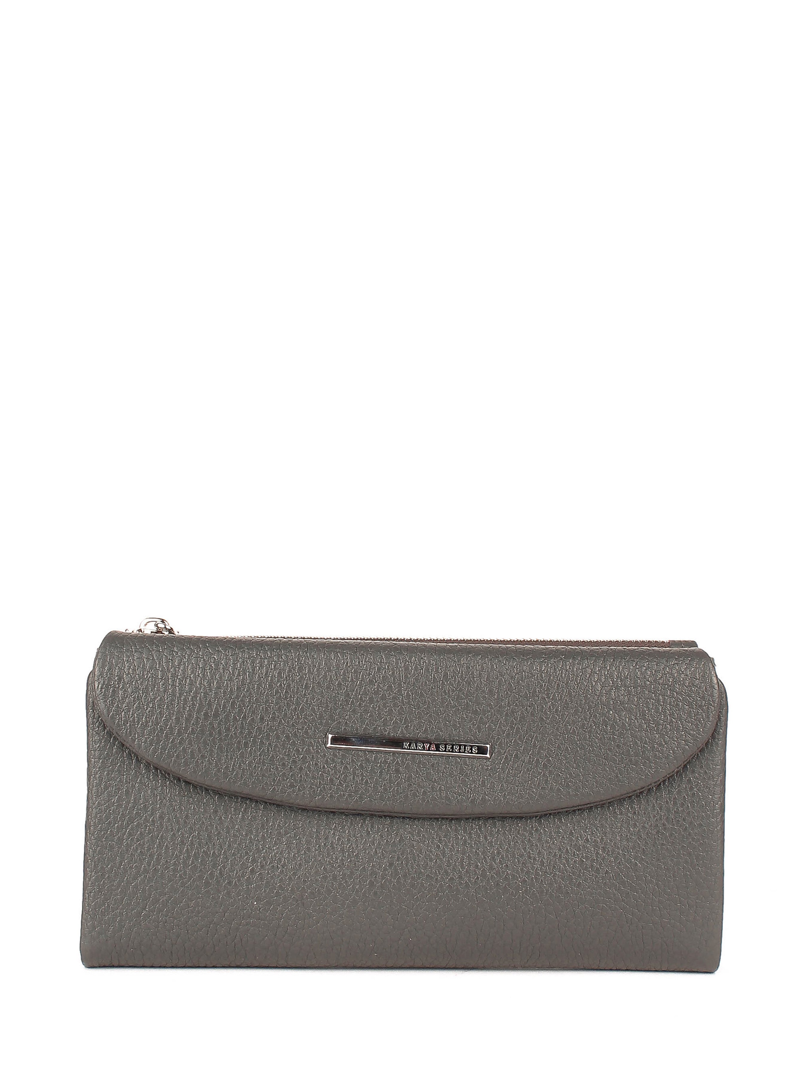 Cartera de piel italiana Gris 1172-081