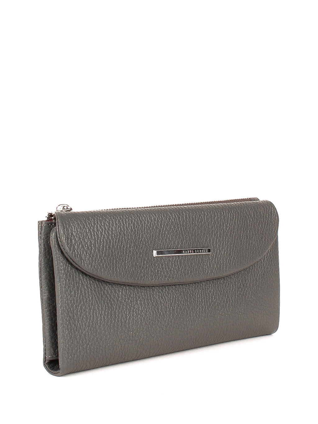 Cartera de piel italiana Gris 1172-081
