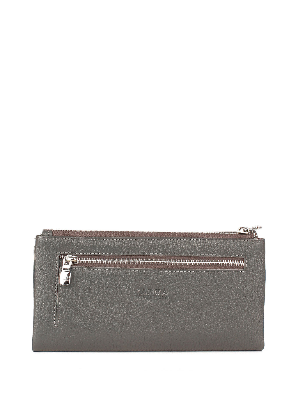 Cartera de piel italiana Gris 1172-081