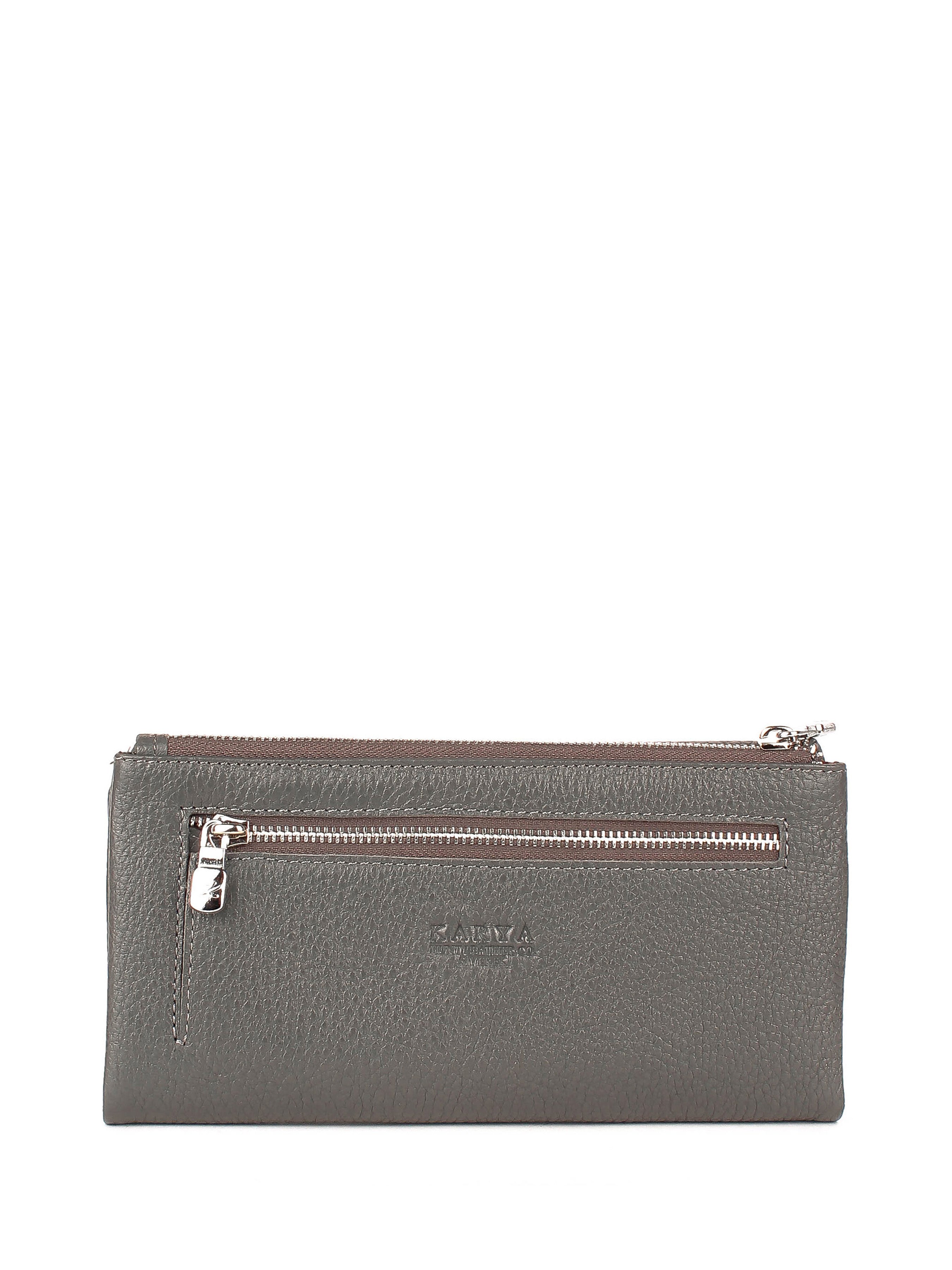 Cartera de piel italiana Gris 1172-081