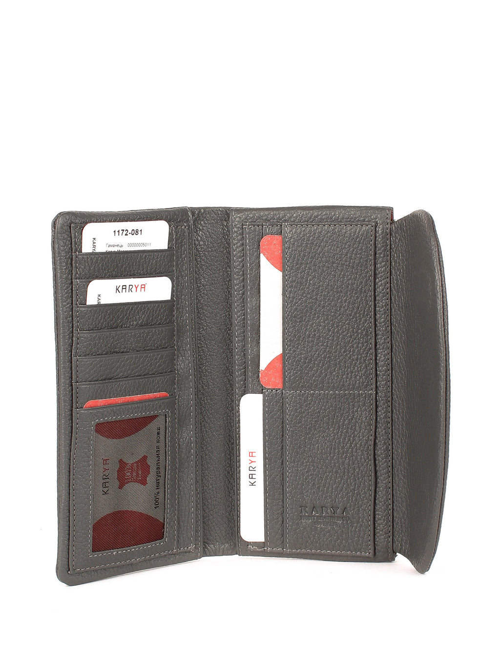 Cartera de piel italiana Gris 1172-081