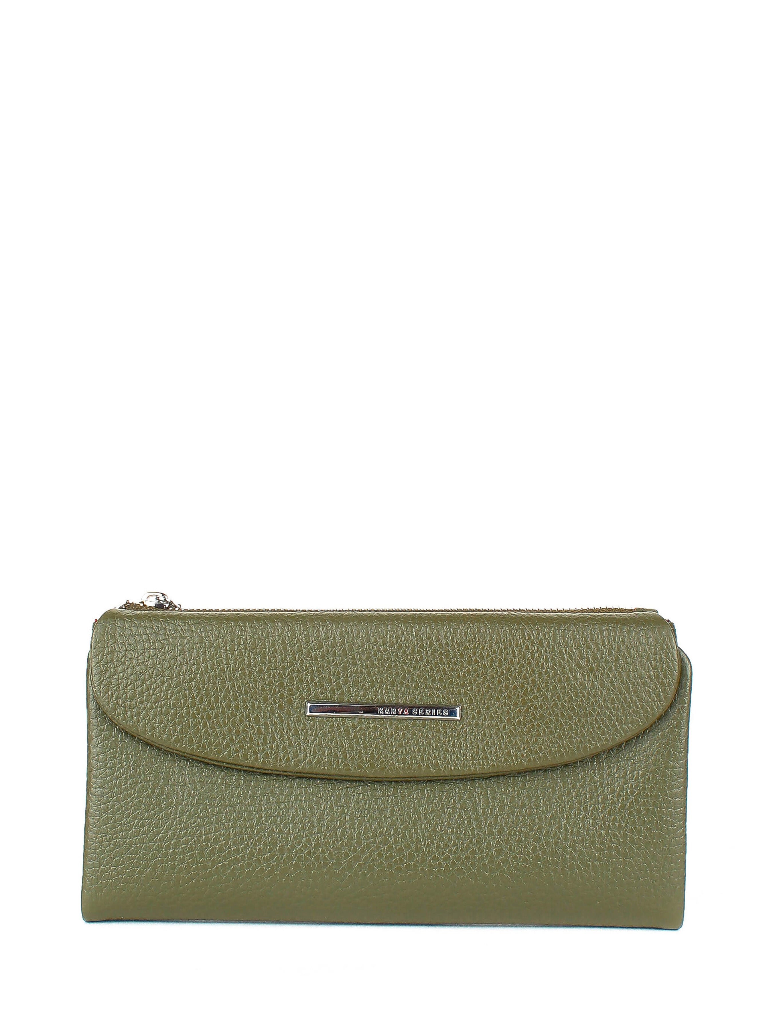 Cartera de piel italiana Verde 1172-084