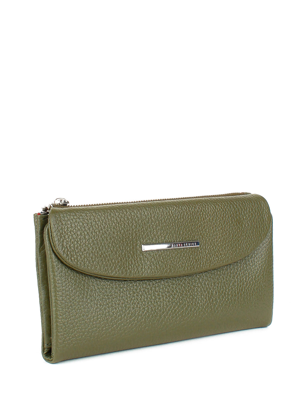 Cartera de piel italiana Verde 1172-084
