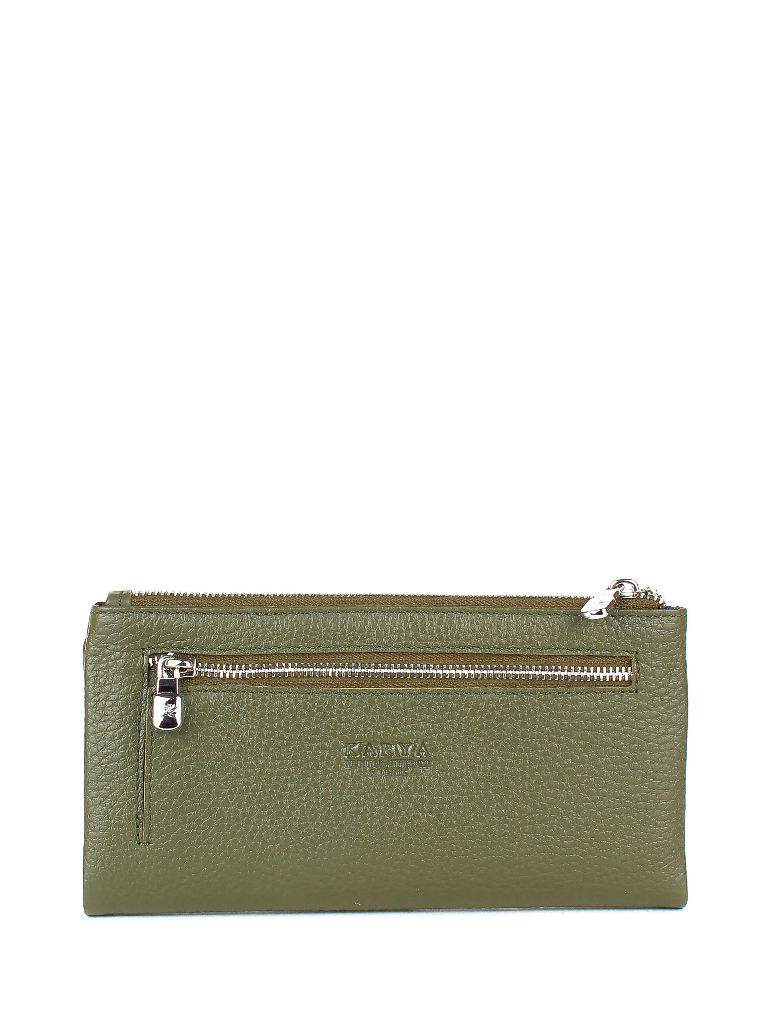 Cartera de piel italiana Verde 1172-084
