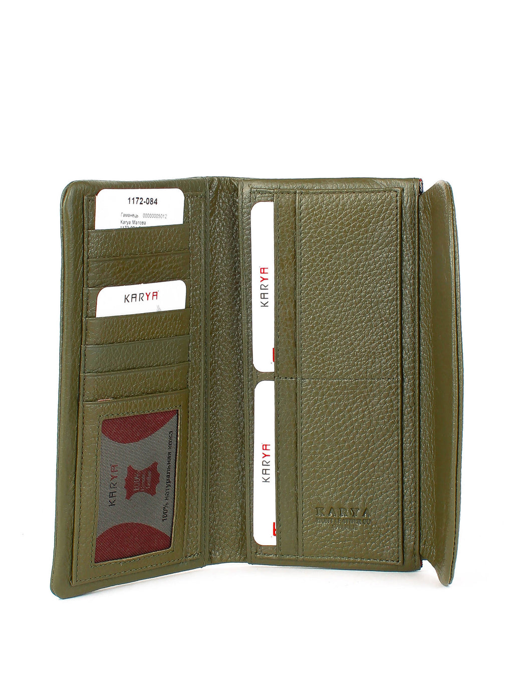 Cartera de piel italiana Verde 1172-084