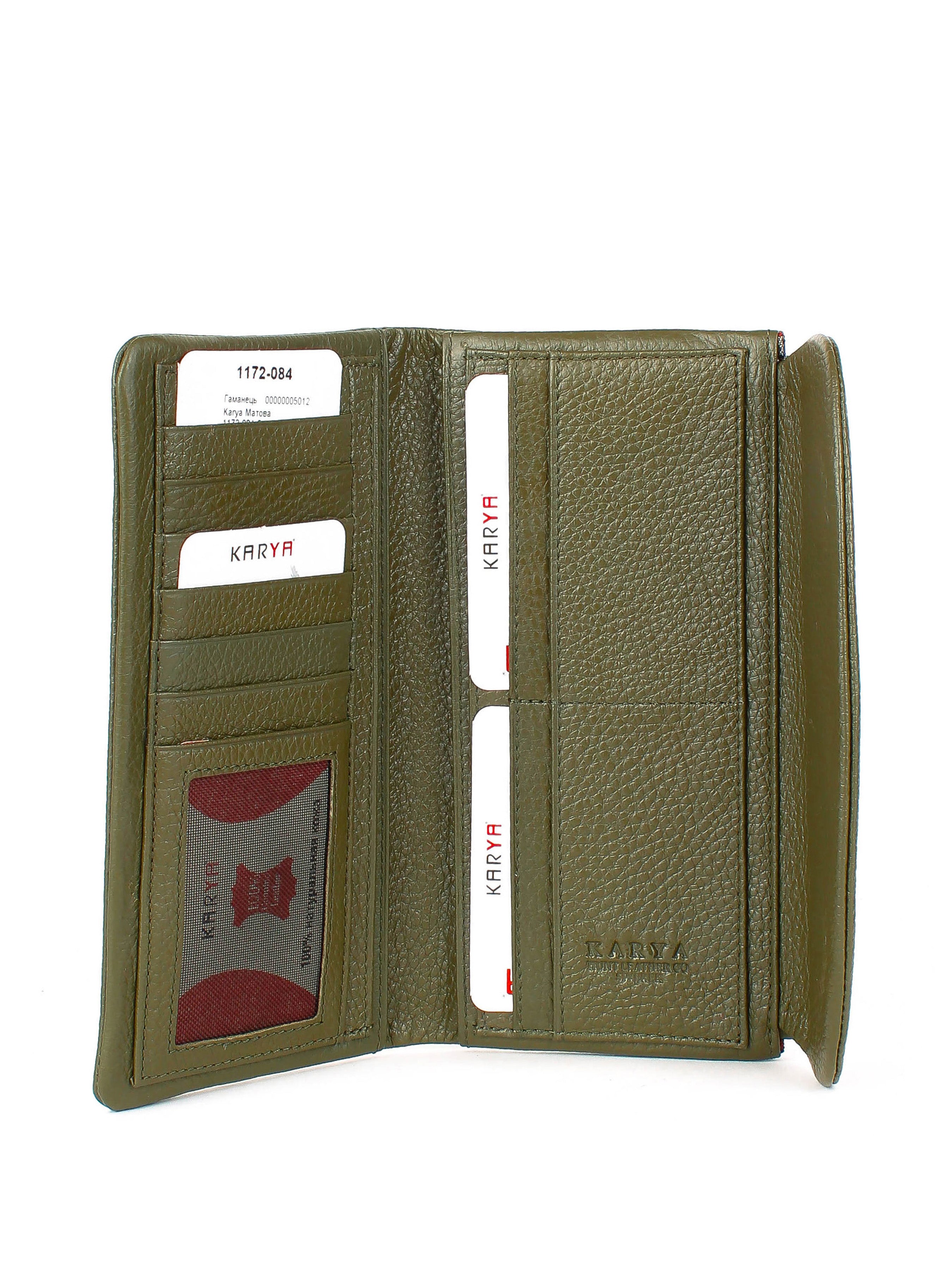 Cartera de piel italiana Verde 1172-084