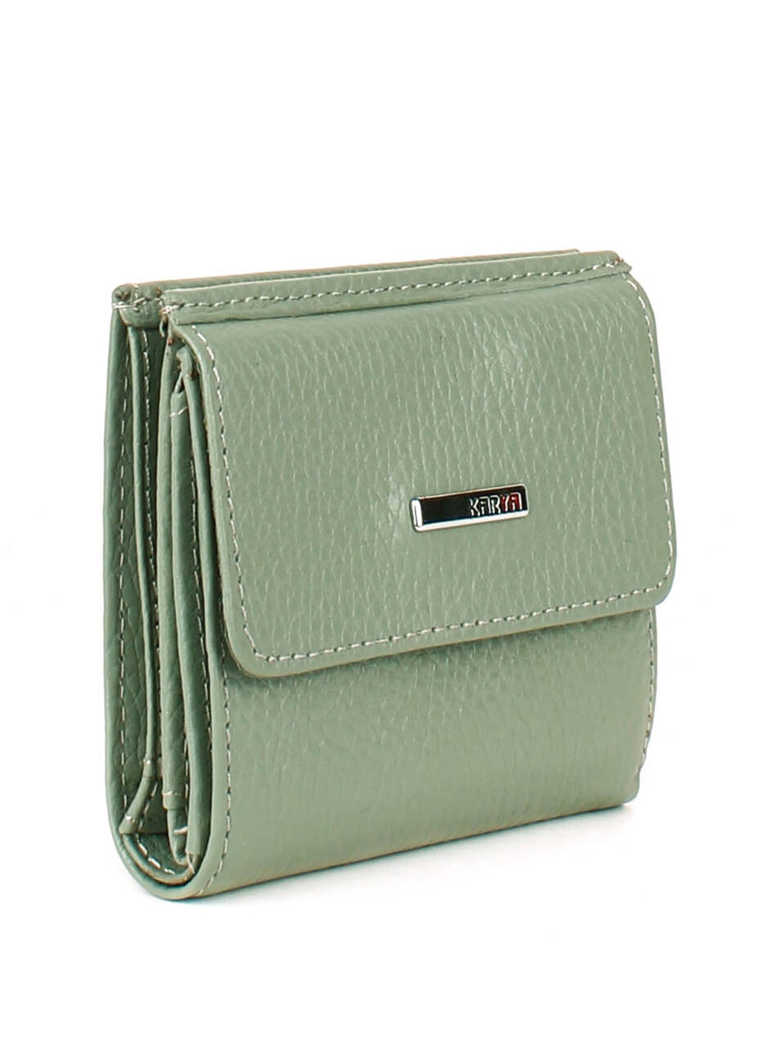Cartera de piel italiana Verde 1066-026