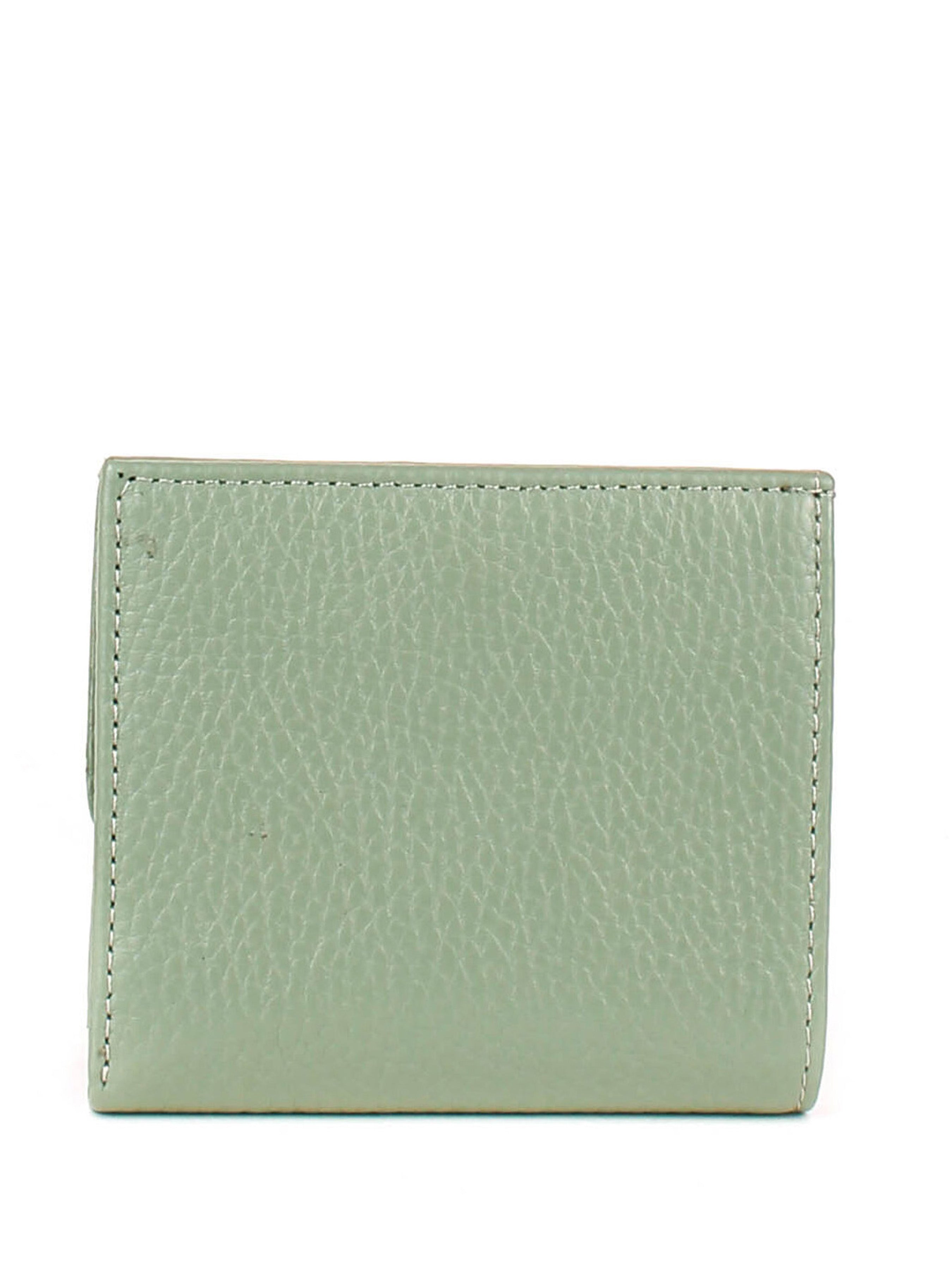 Cartera de piel italiana Verde 1066-026