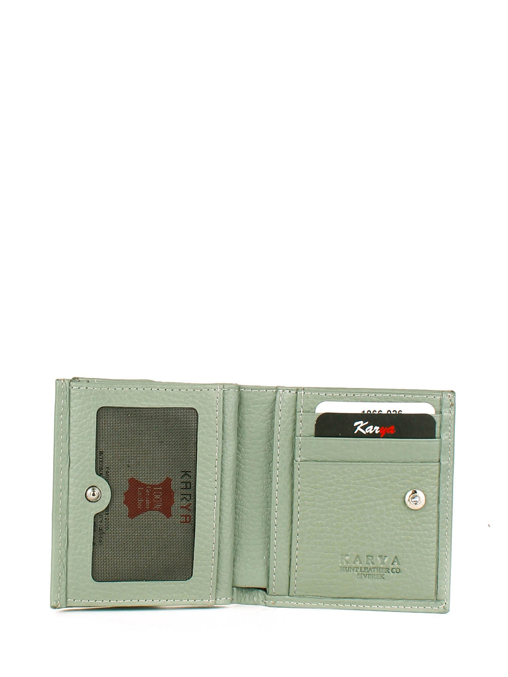 Cartera de piel italiana Verde 1066-026