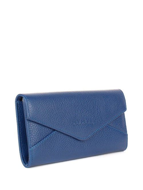 Bandolera de piel italiana Azul 157-607