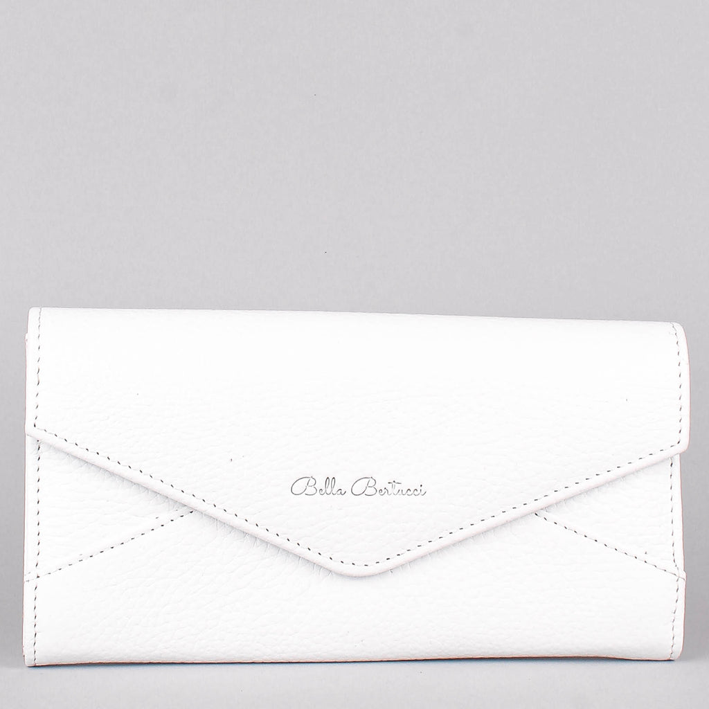 Bandolera de piel italiana Blanco 157-6