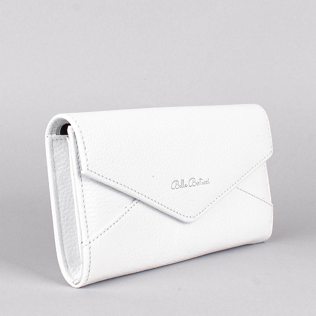 Bandolera de piel italiana Blanco 157-6