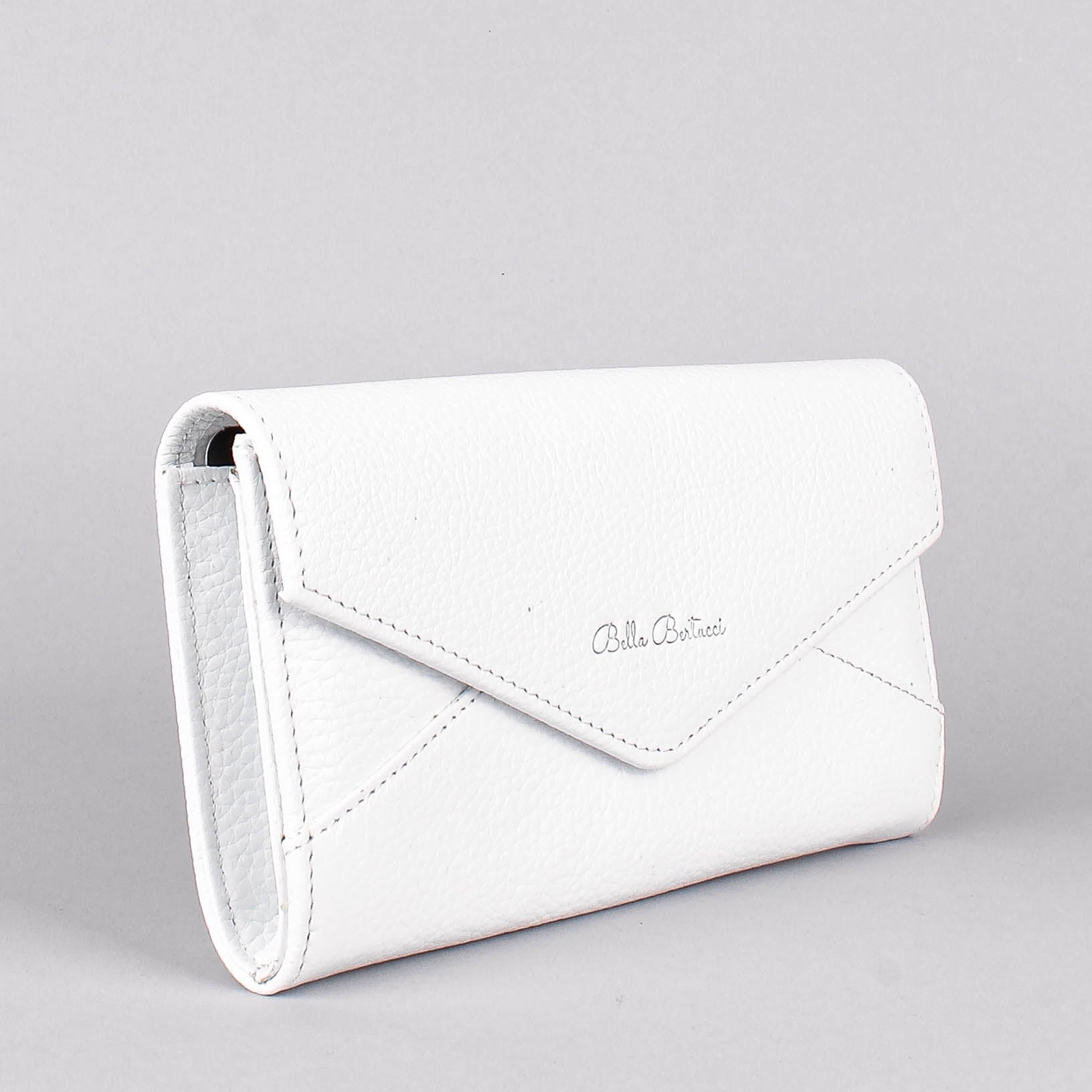 Bandolera de piel italiana Blanco 157-6