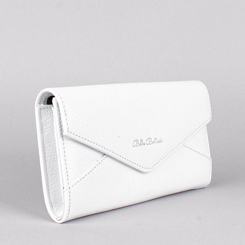 Bandolera de piel italiana Blanco 157-6