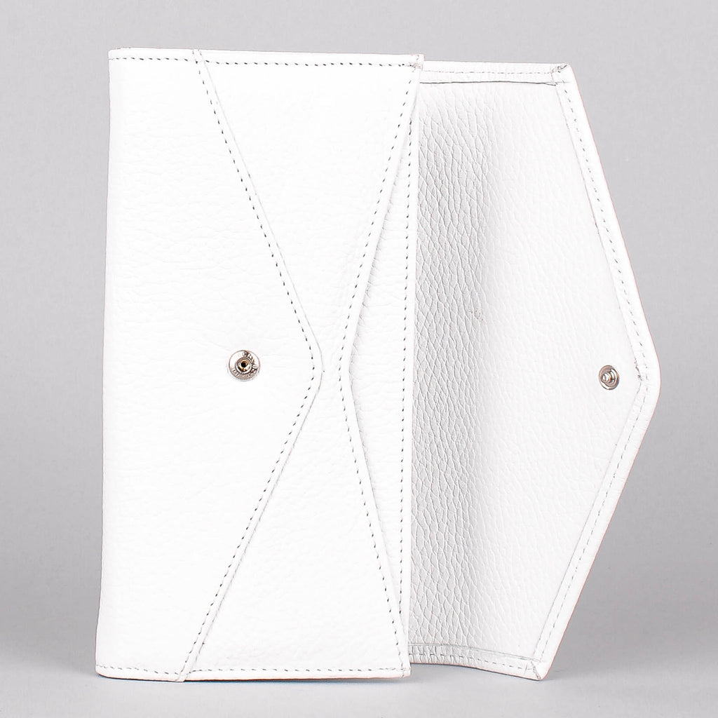 Bandolera de piel italiana Blanco 157-6