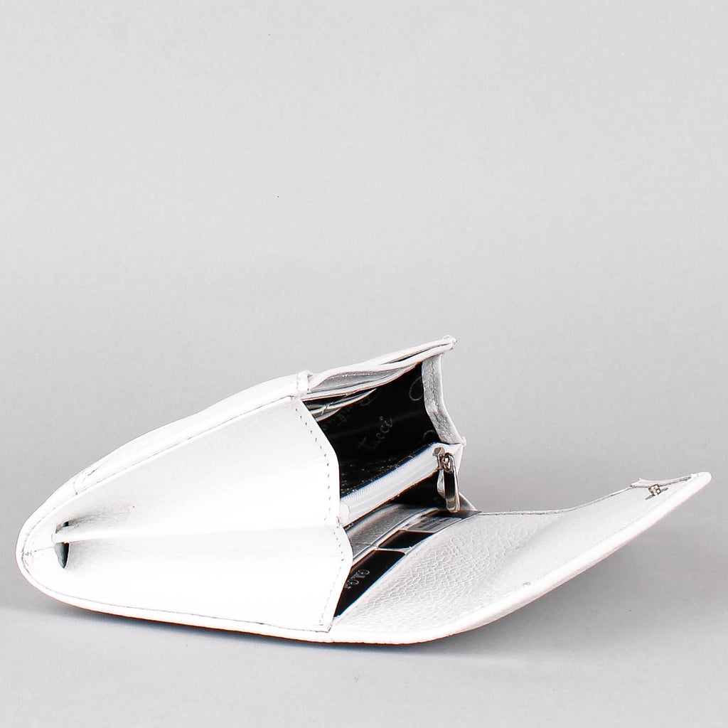 Bandolera de piel italiana Blanco 157-6