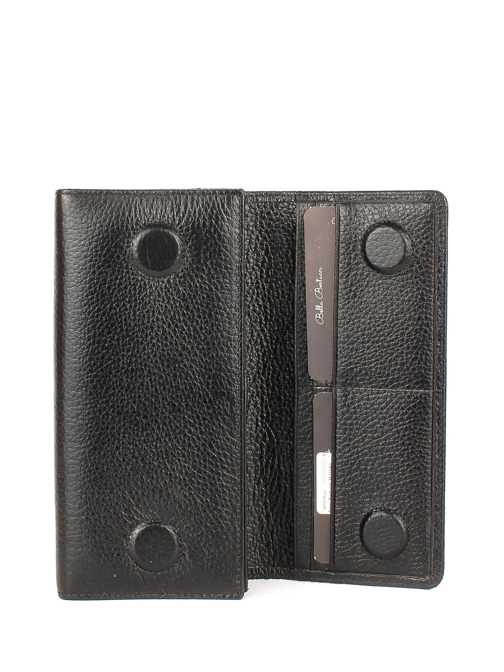 Cartera de piel italiana Negro 900-01