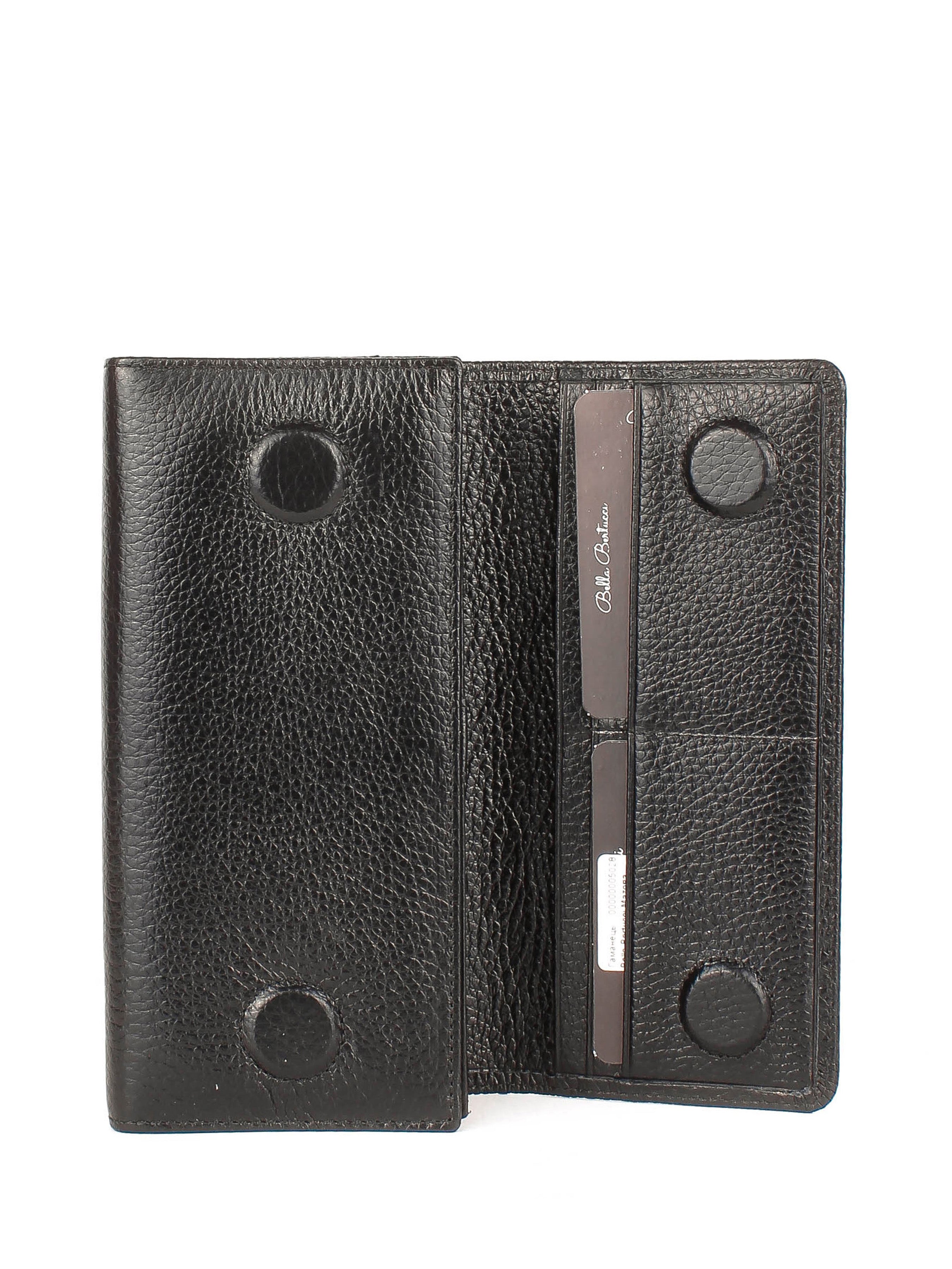 Cartera de piel italiana Negro 900-01