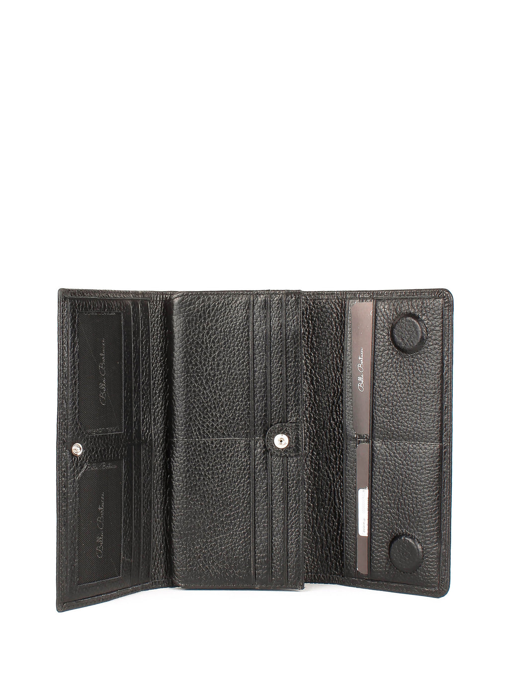 Cartera de piel italiana Negro 900-01