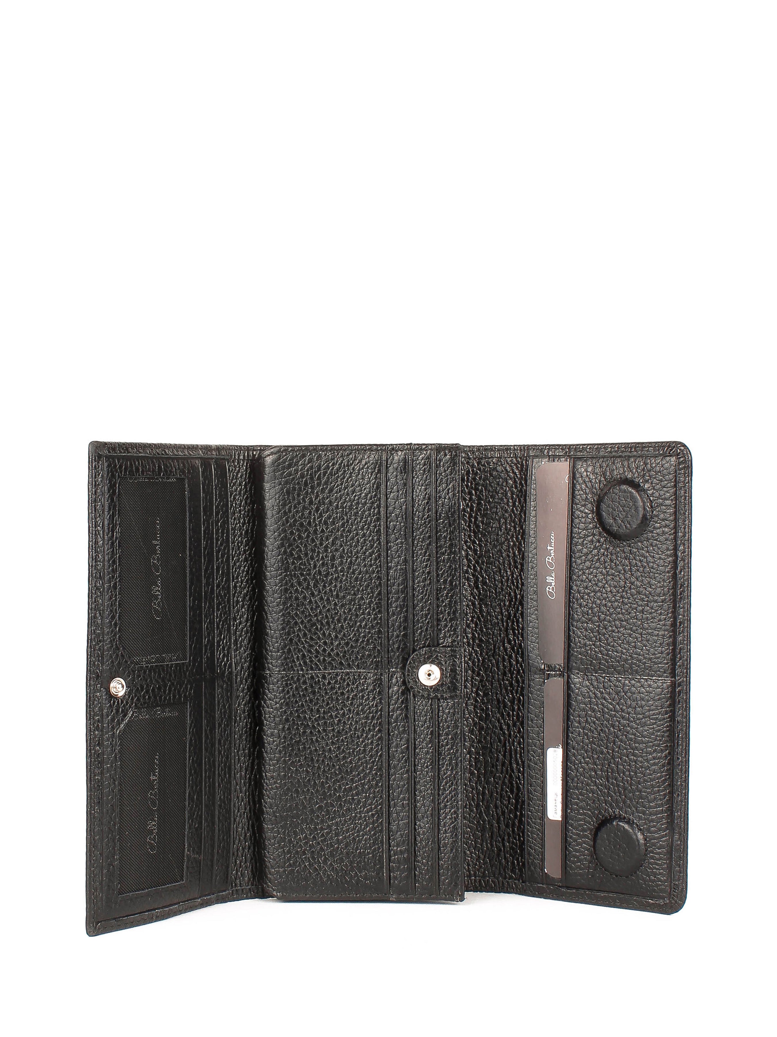 Cartera de piel italiana Negro 900-01