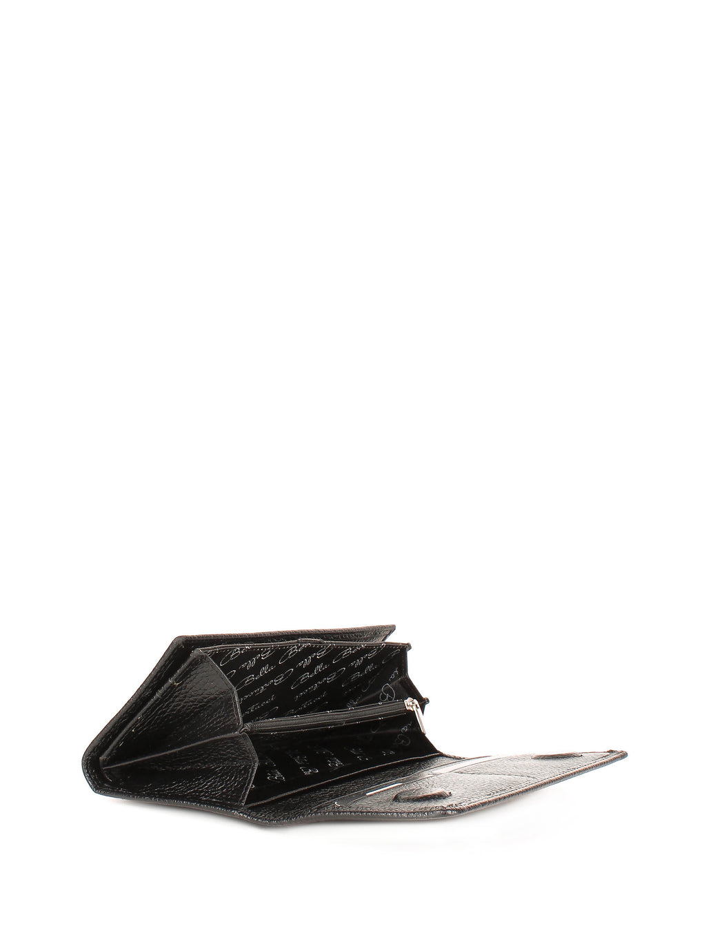 Cartera de piel italiana Negro 900-01