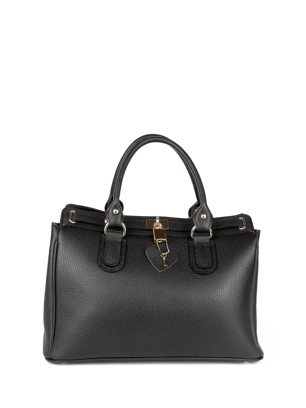 Bolso de mano de piel italiana Magenti Negro