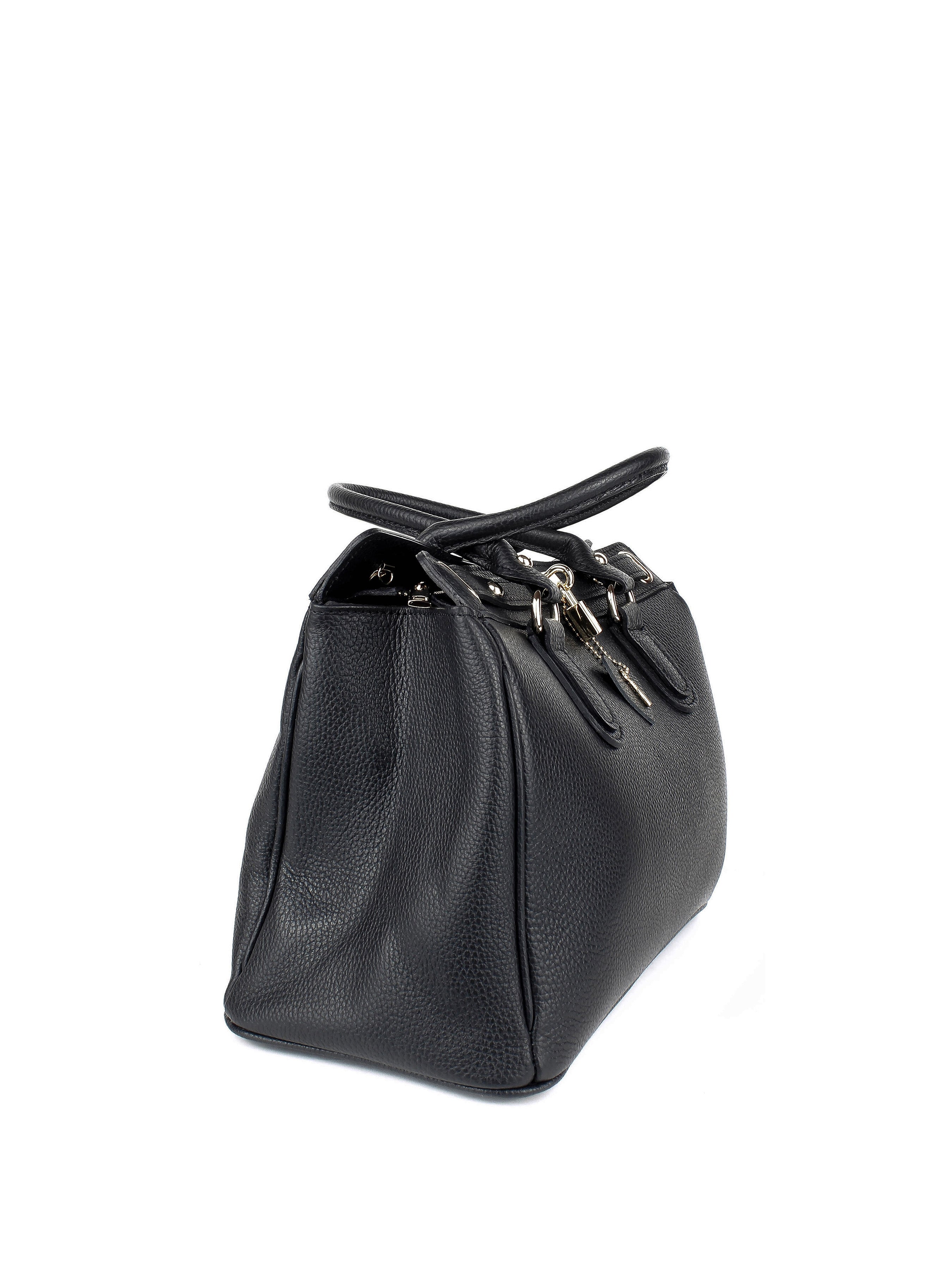 Bolso de mano de piel italiana Magenti Negro