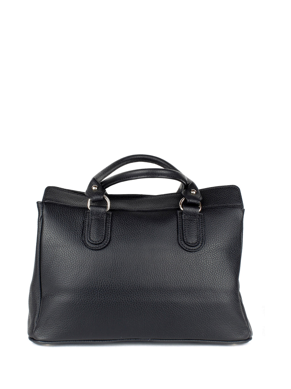 Bolso de mano de piel italiana Magenti Negro
