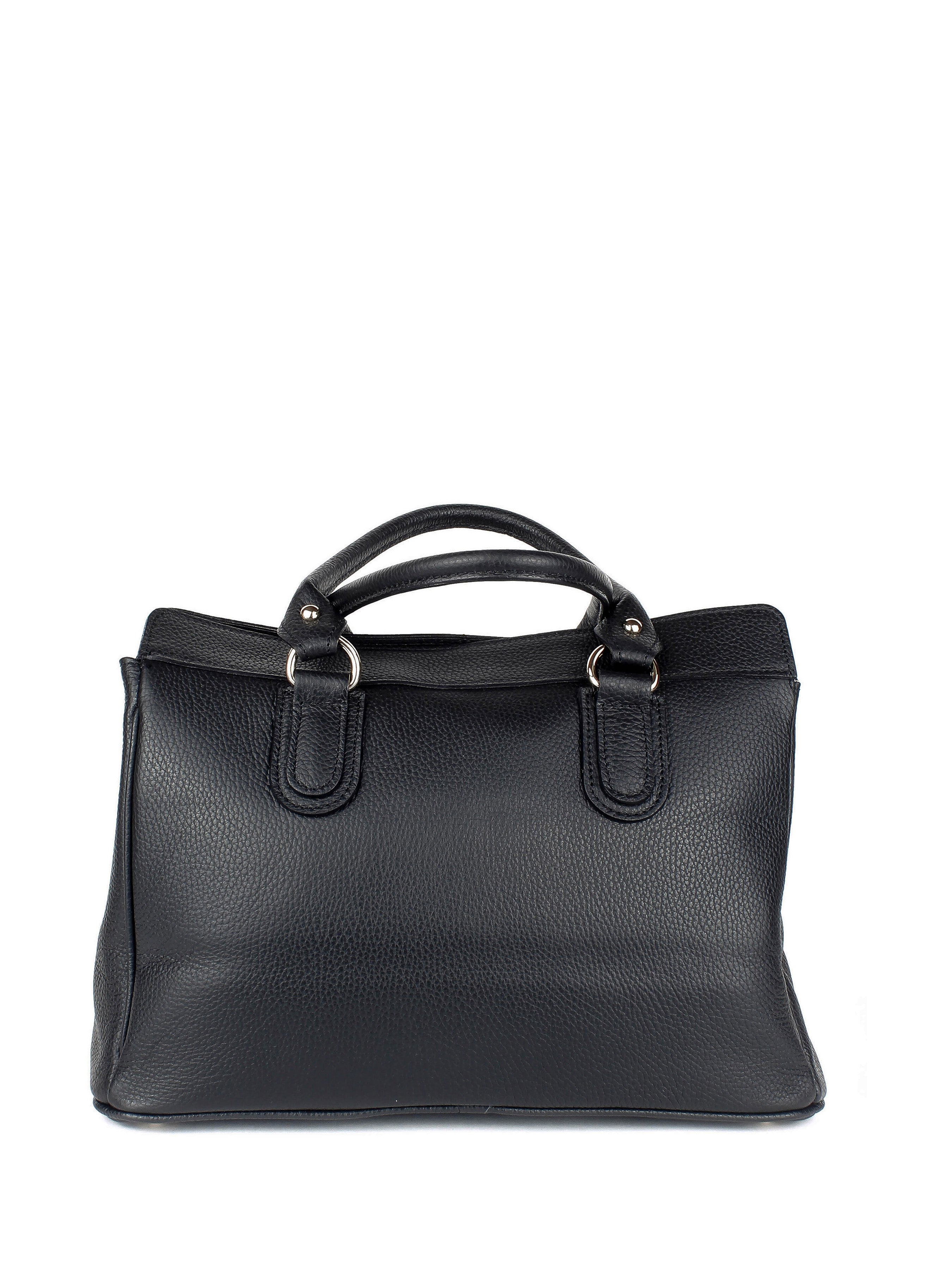 Bolso de mano de piel italiana Magenti Negro