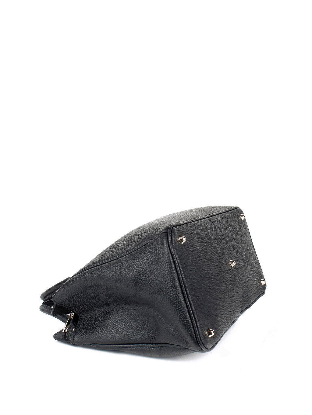 Bolso de mano de piel italiana Magenti Negro