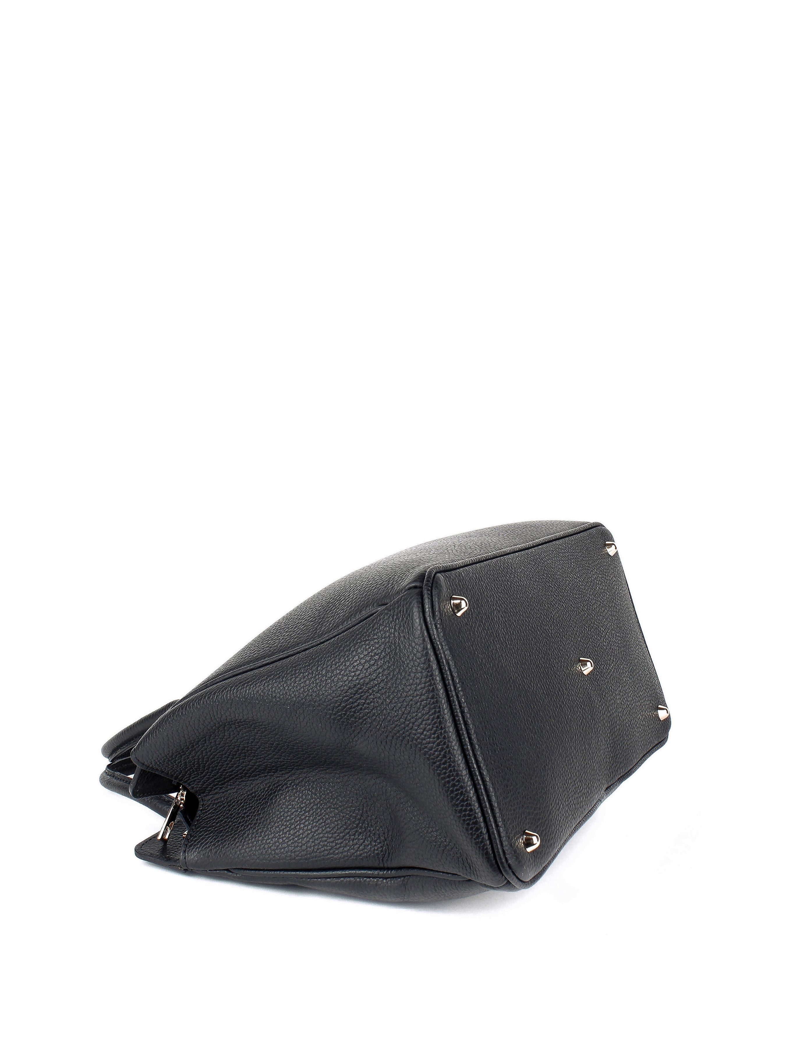 Bolso de mano de piel italiana Magenti Negro