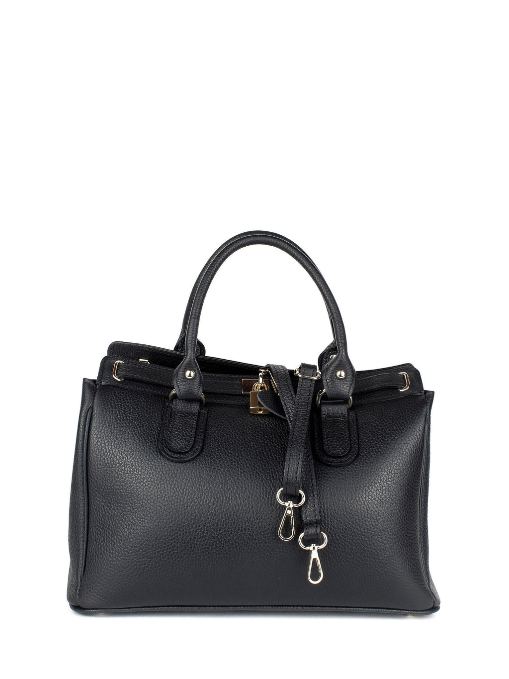 Bolso de mano de piel italiana Magenti Negro