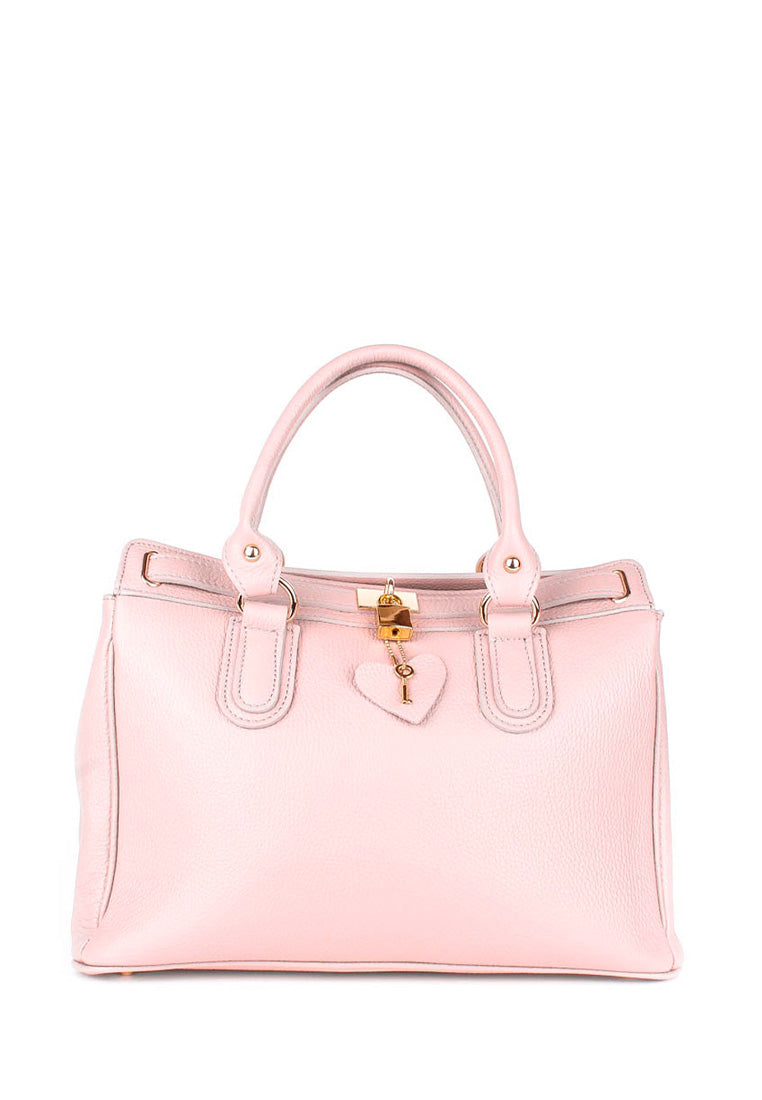 Bolso de mano de piel italiana Magenti Rosa