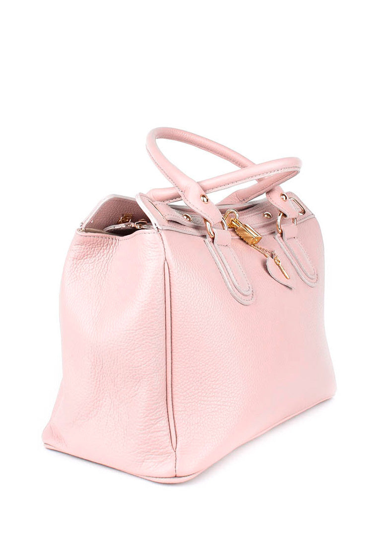 Bolso de mano de piel italiana Magenti Rosa