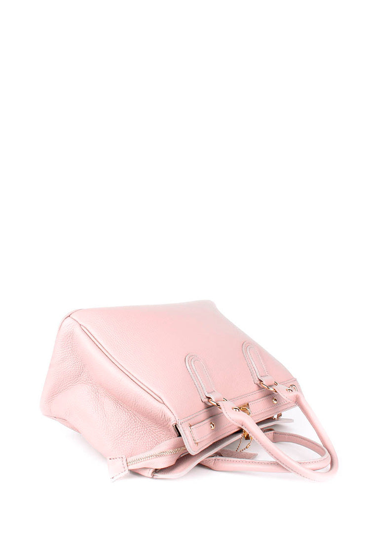Bolso de mano de piel italiana Magenti Rosa