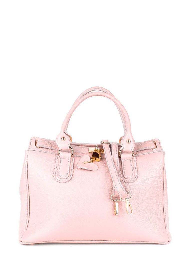 Bolso de mano de piel italiana Magenti Rosa